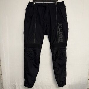 Ducati Dainese Gore-Tex Black Motorcycle Pants Mens SZ. 54 US L Zippered Pockets